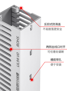 极速PVCc线槽配电柜电缆光纤网线理线槽阻燃U型灰色开口塑料布线
