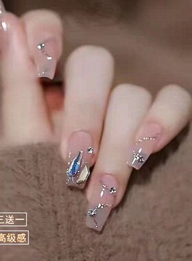 极速婚甲美甲成品k穿戴式拍婚纱照指甲贴片可拆卸仙气水钻假指甲