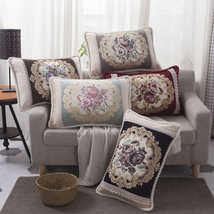 极速彩润欧式沙发抱枕长方形靠垫套办公室靠垫含芯T大号客厅家用