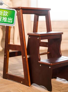 极速2021全实木三室层楼梯 多层收CFWB纳 家用折叠凳梯梯椅两用内