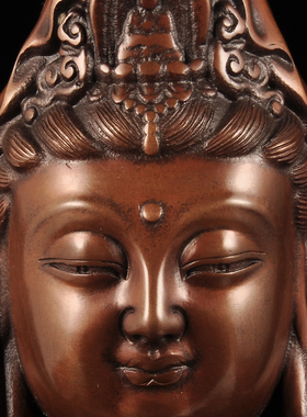 极速紫铜南海观世l音菩萨摆件观音铜像观音站像家用寺庙佛堂供奉