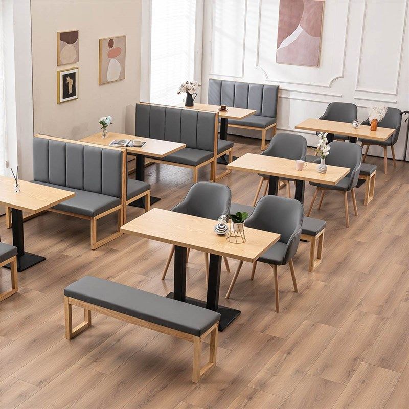 极速靠墙实木咖啡西餐厅卡t座沙发奶茶甜品蛋糕店烧烤面馆饭店桌