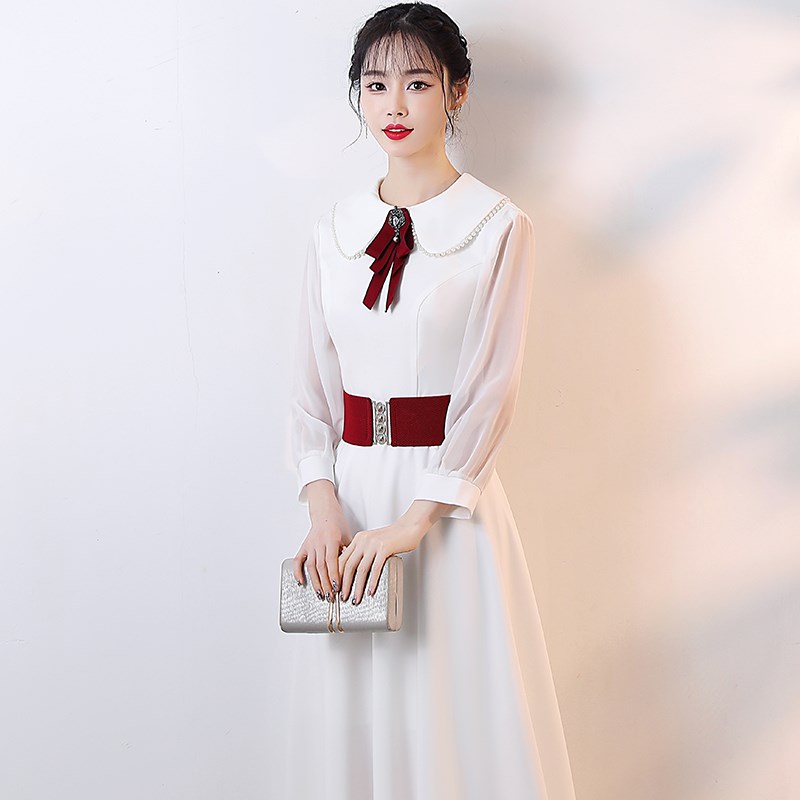 大合唱团演出f服女长裙学院风合唱队比赛服装朗诵指挥表演礼服现