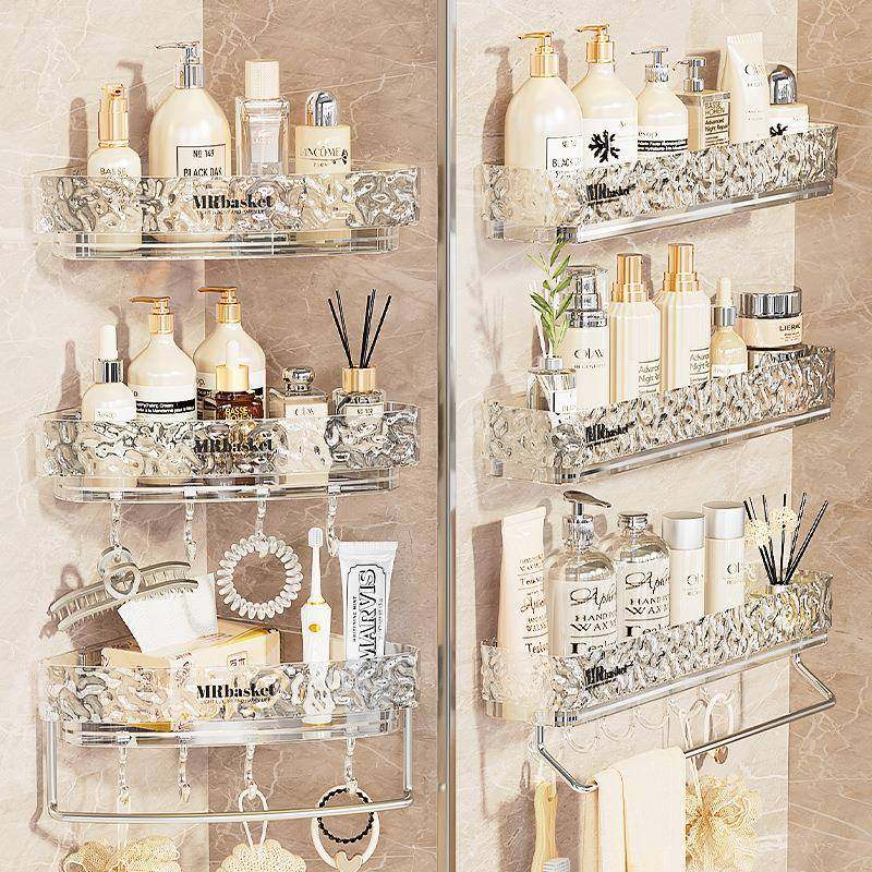 冰川纹卫生间置物架免打孔洗手间墙上厕所架子家用壁挂浴室收纳架,家装主材,卫浴置物架,淘宝优惠券,粉丝福利购,淘宝优惠卷