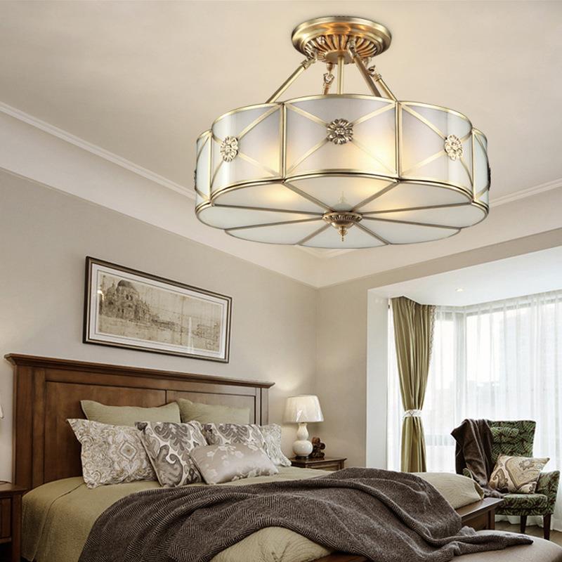 全铜吸顶灯 欧式客厅灯 美式简约卧室餐厅书房过道灯具灯饰