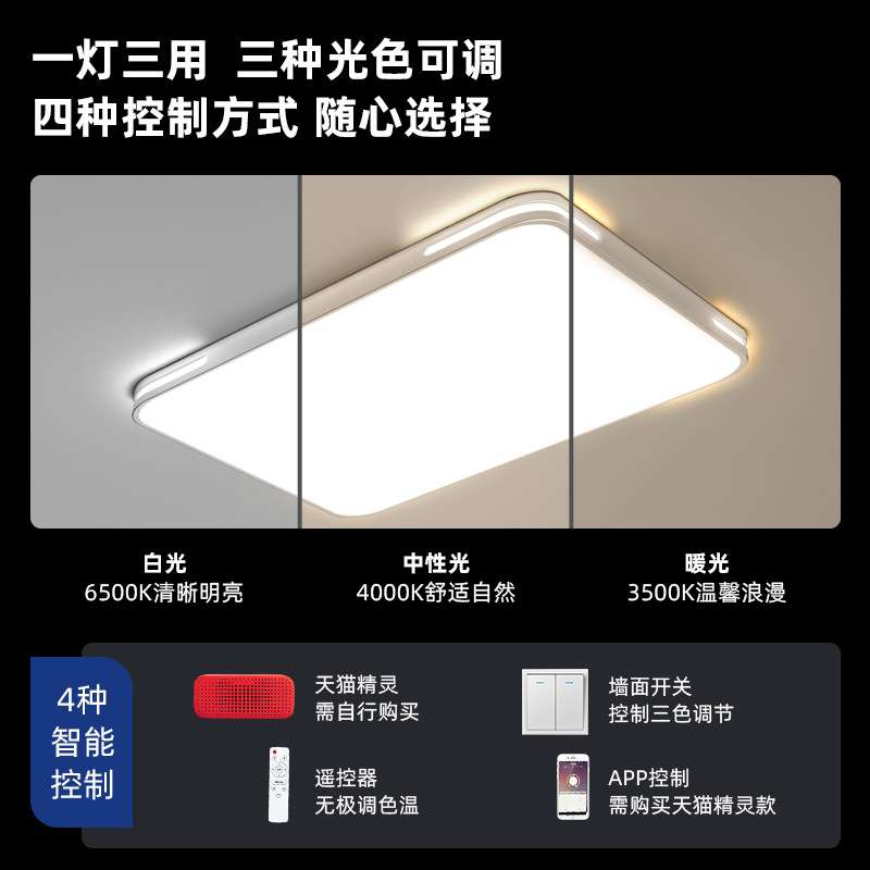 超薄客厅灯简约现代大气2021年新款长方形大灯家用灯具led吸顶灯