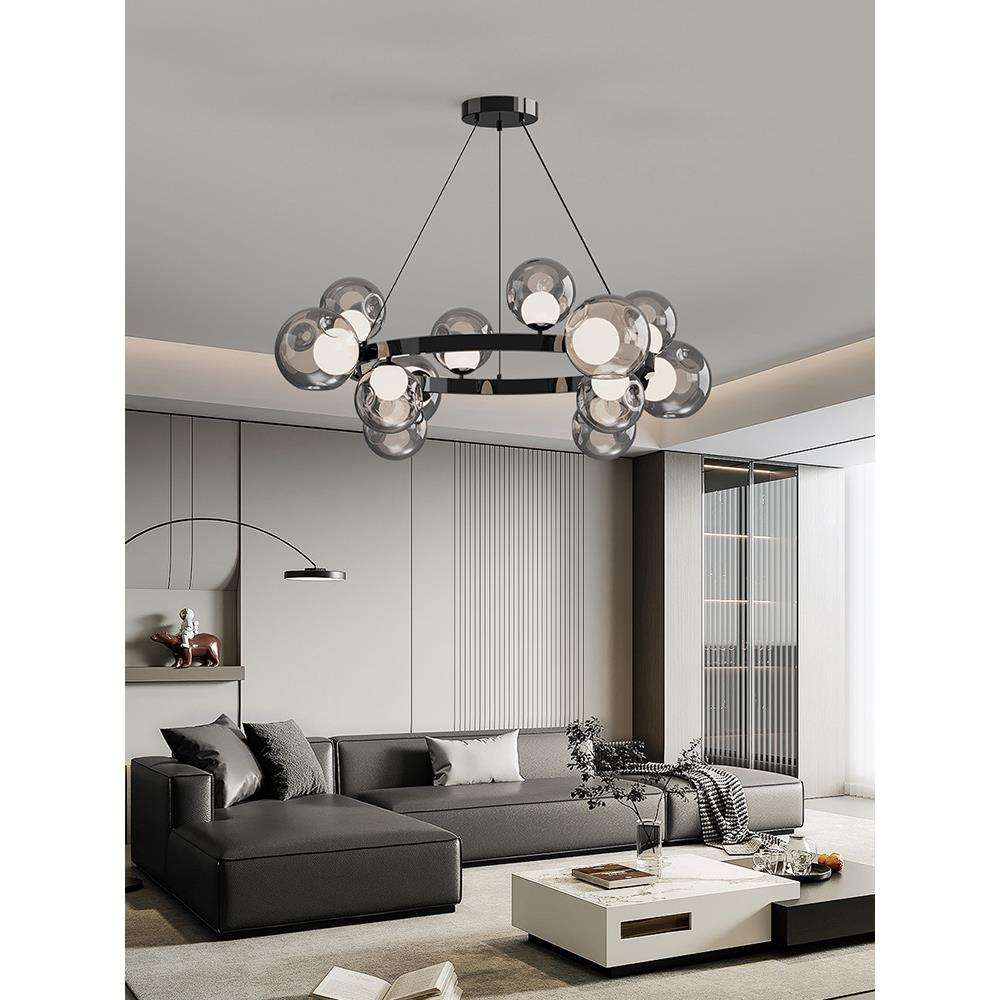 君御客厅吊灯现代简约环形大气设计师魔豆灯2025新款大厅中山灯具