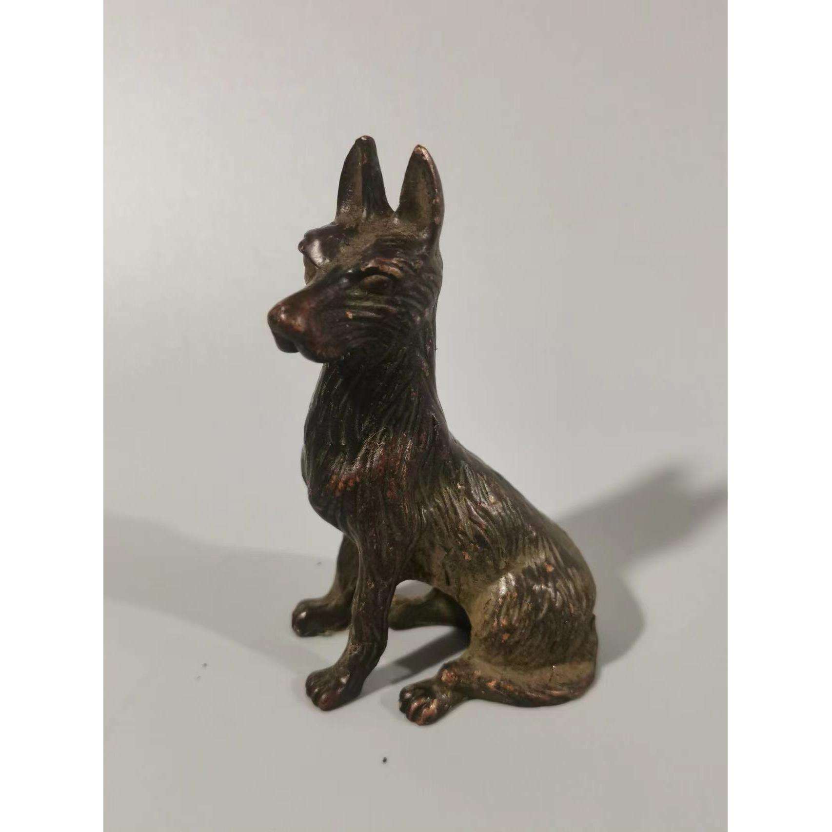 古玩杂项收藏 仿古铜生肖狗茶宠摆件手玩件复古乡下收老物件