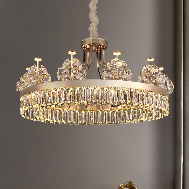 新款轻奢水晶吊灯大气客厅主灯别墅后现代简约卧室餐厅样板房灯具