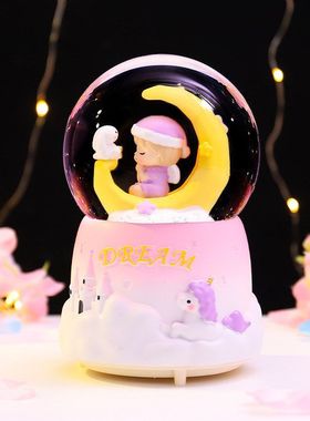 小发光送装饰品水晶球游记飘雪