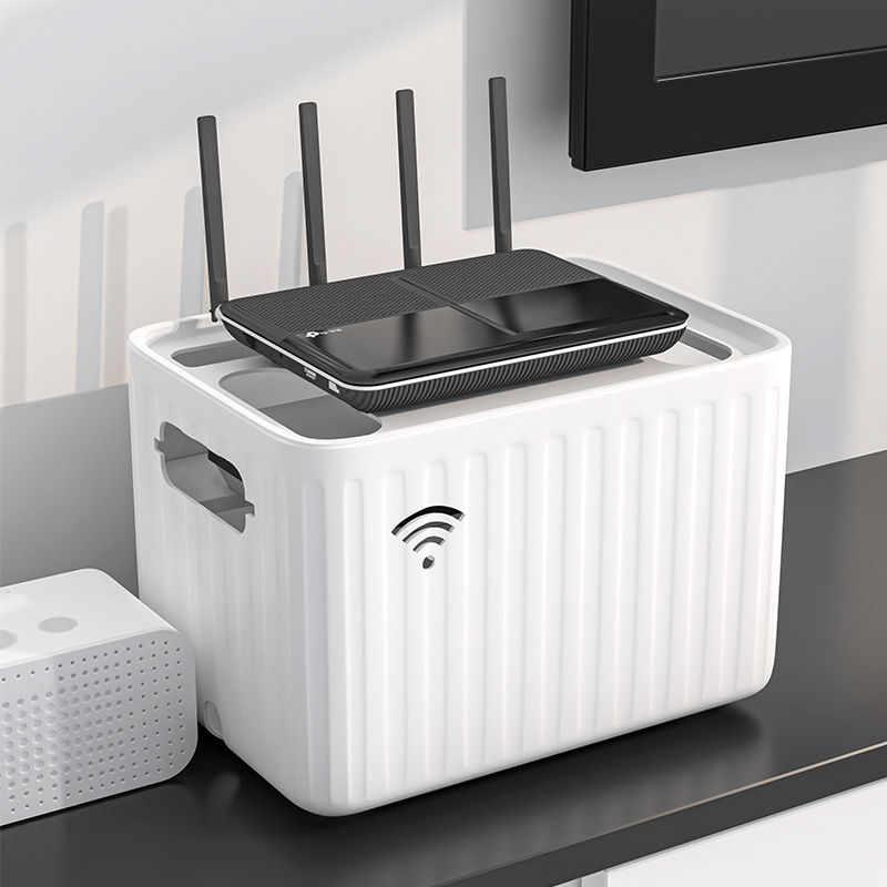 速发电遮柜视线器器简约路由神收纳盒排插装饰遮挡盒桌面线理线器