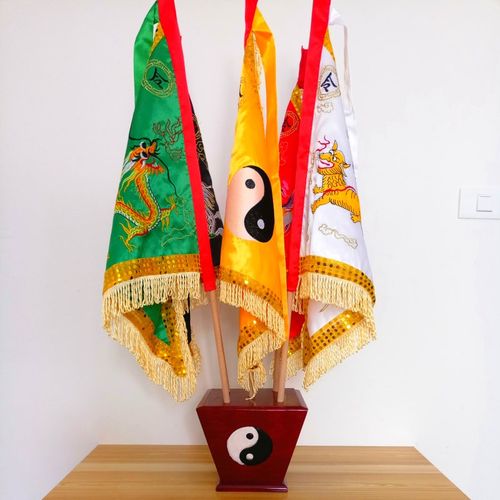 速发道士器法道家令旗 四神兽太极图座五行旗五龙旗五方旗旗杆底