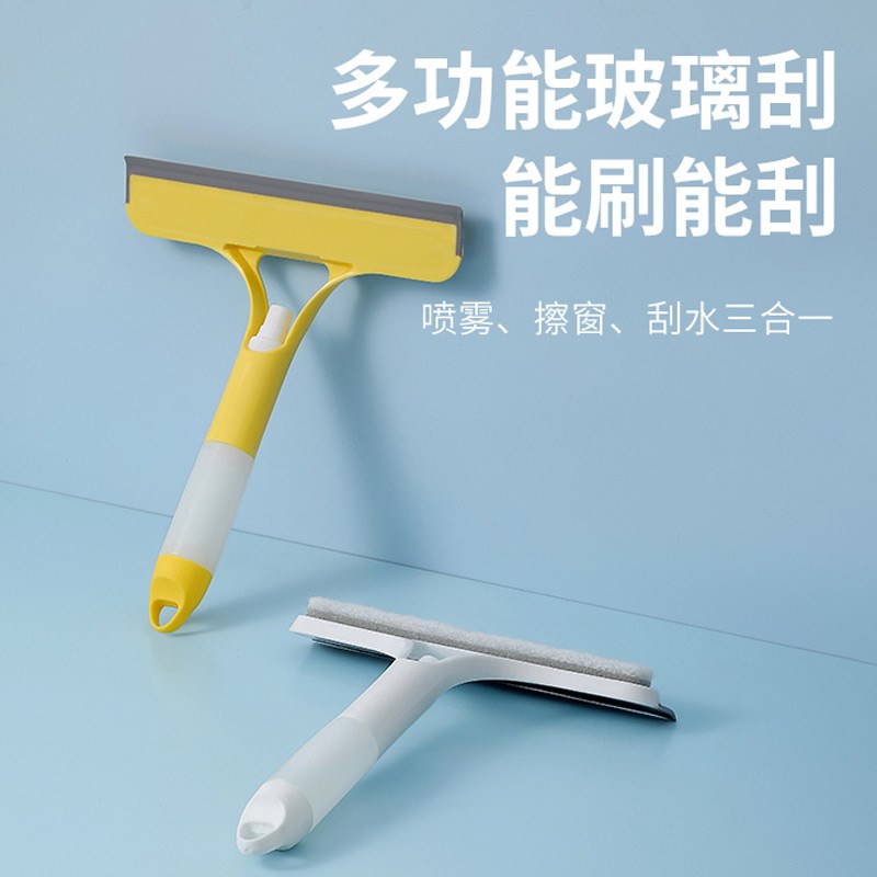 速发玻璃清双刷家用带室刮玻璃擦镜子神器卫生间洁面两用小刷子浴