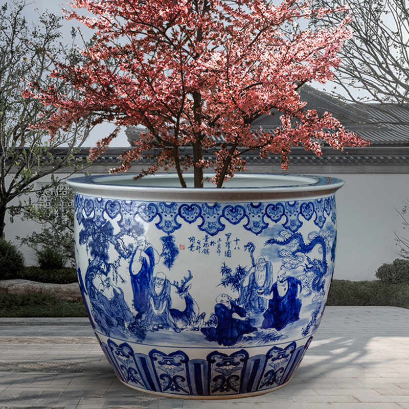速发景德镇陶瓷大缸乌龟睡莲缸大店陶瓷鱼缸花荷缸缸酒型庭院摆件