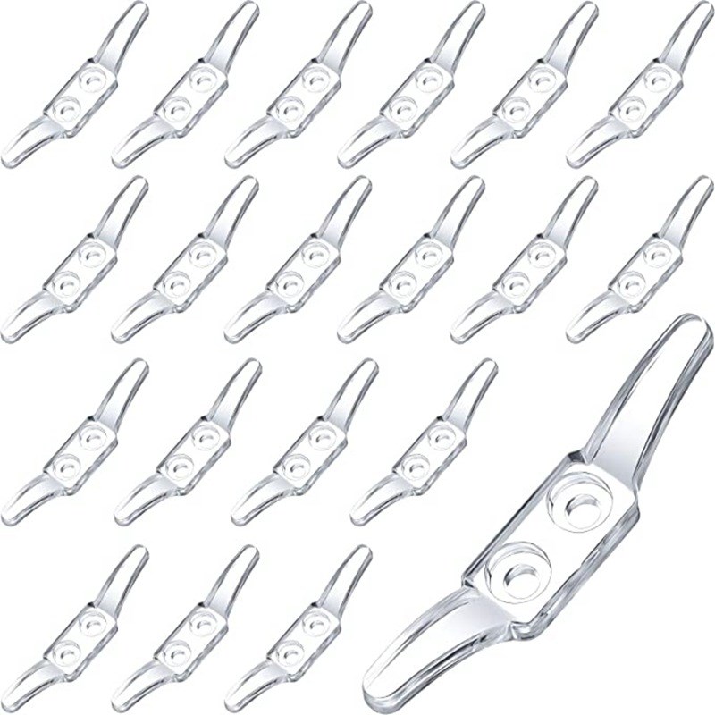速发12个挂装透明双孔绕绳器套钩 55MM百叶帘窗拉帘绳钩 窗帘固定