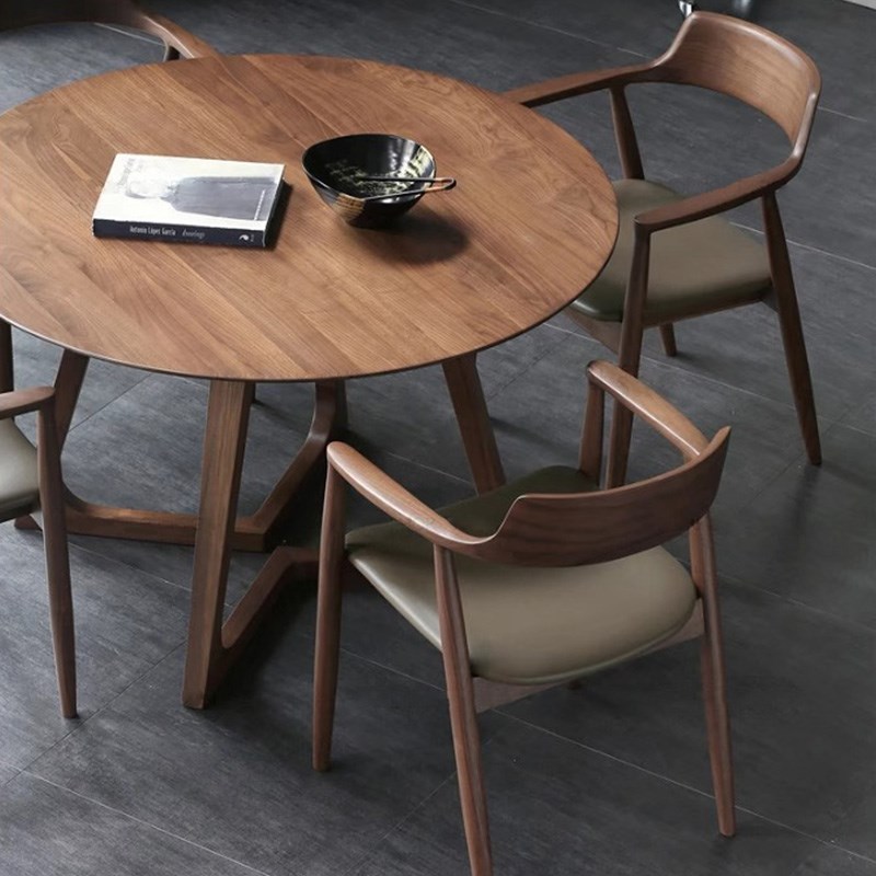 速发圆餐桌家用小户型全实木桌椅组合啡圆台咖休桌会客接待洽谈闲