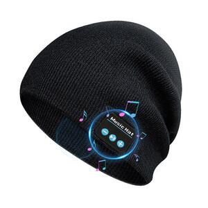 亚马逊针织套头帽冬季保暖充电拆洗蓝牙通话耳机音乐帽子立体声