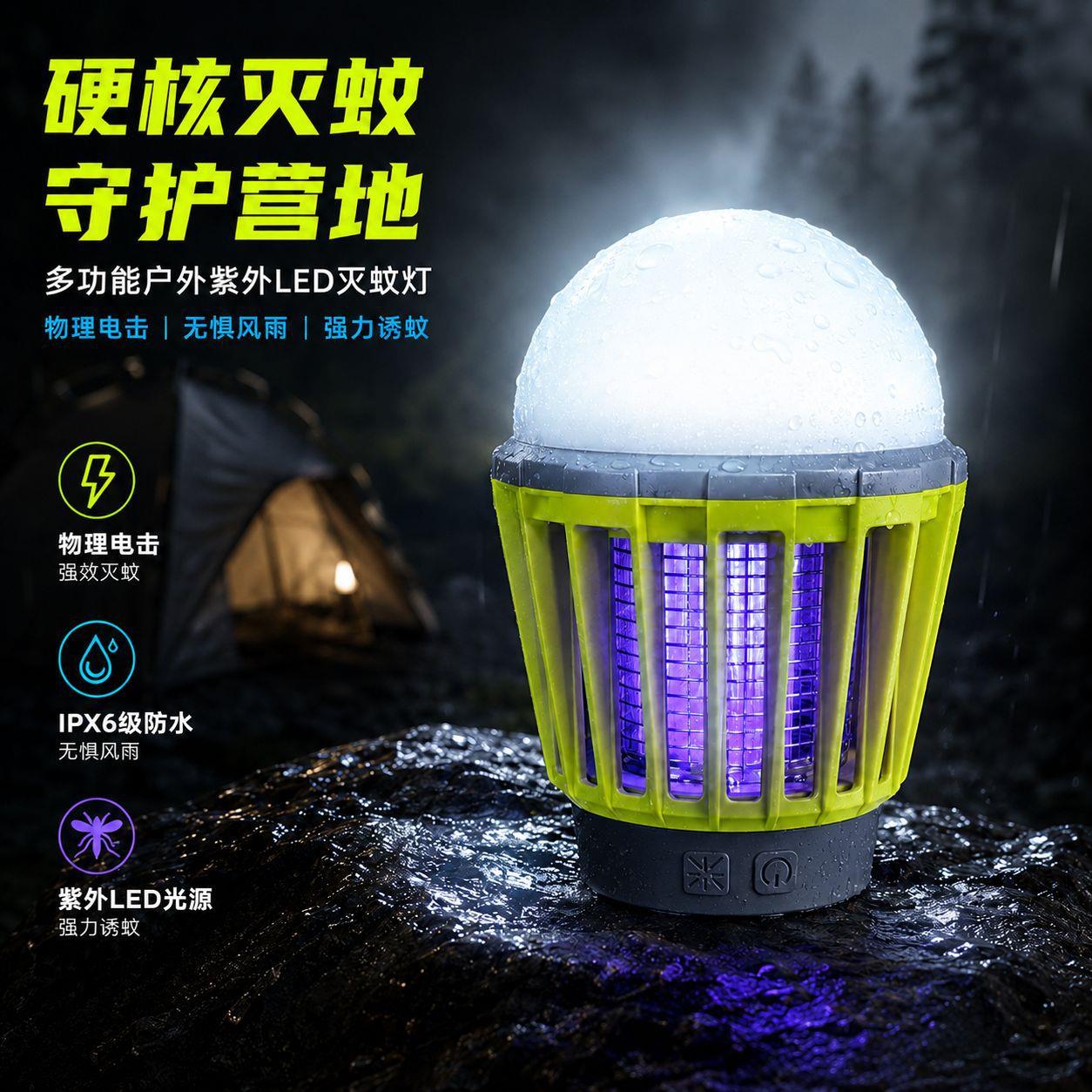灭蚊灯户外庭院防水照明露营电击灭蚊挂式帐篷野营亚马逊跨境出口