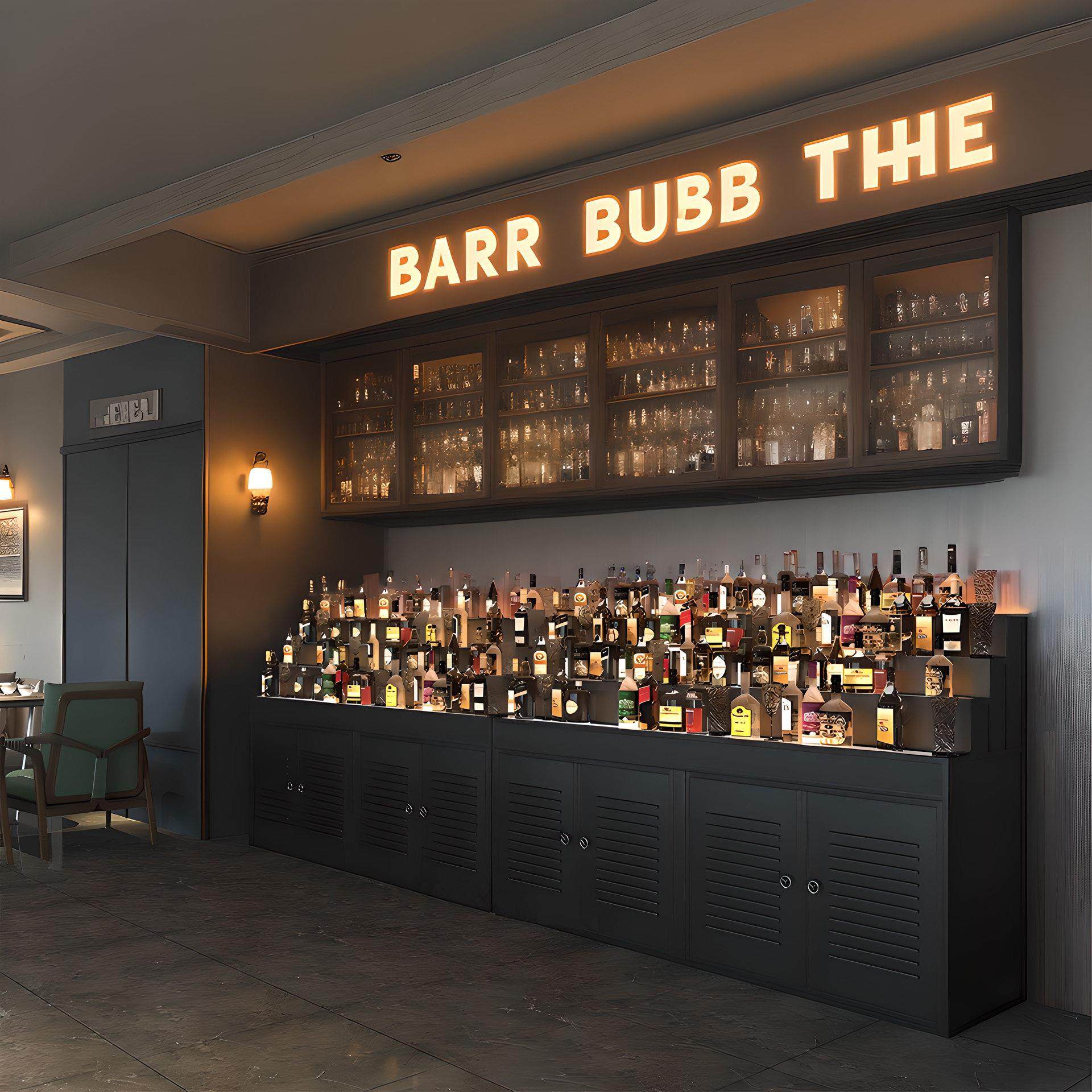 红酒柜酒吧吧台背景客厅置物架威士忌酒架饭厅靠墙时尚酒水展示柜