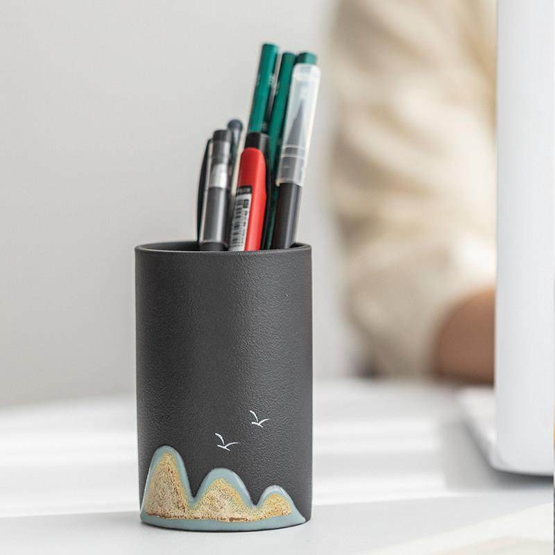 远山笔筒创意陶瓷简约办公室桌面摆件时尚学生儿童笔筒多功能收纳,文具电教/文化用品/商务用品,笔筒,淘宝优惠券,粉丝福利购,淘宝优惠卷