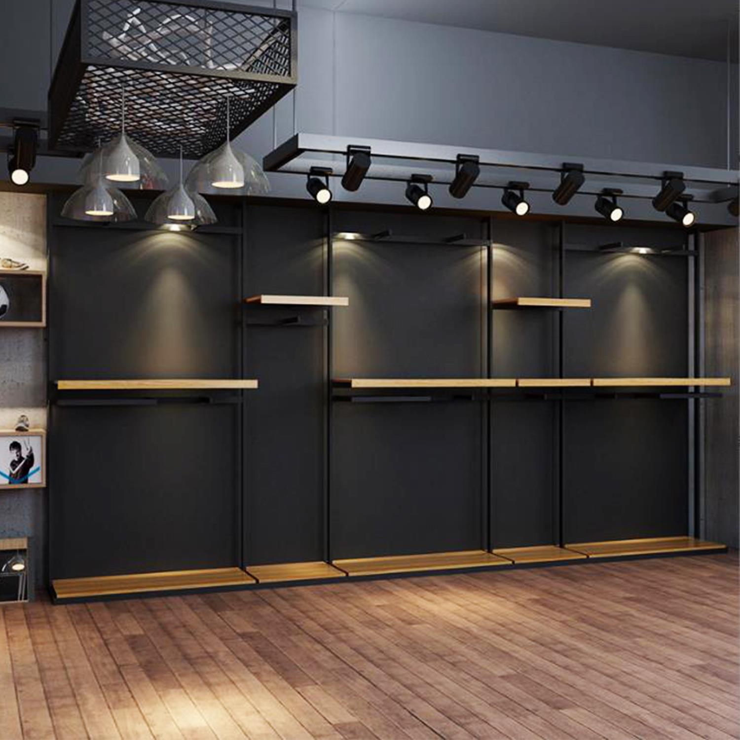 服装店展示架落地式户外上墙背板陈列架体育用品男装货架运动服装