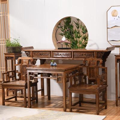 仿古小中堂四件套翘头中式六件套方桌太师椅供桌堂屋条案供台明清