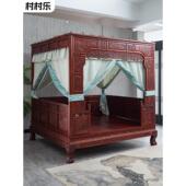 印尼花梨木复古代千工踏步床拔步床老式 古典宫廷架子床八步月洞床