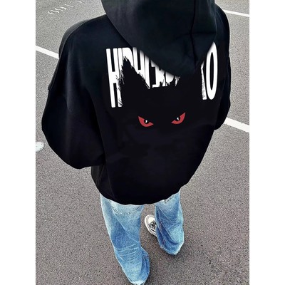 美式重磅高街vibe风连帽卫衣