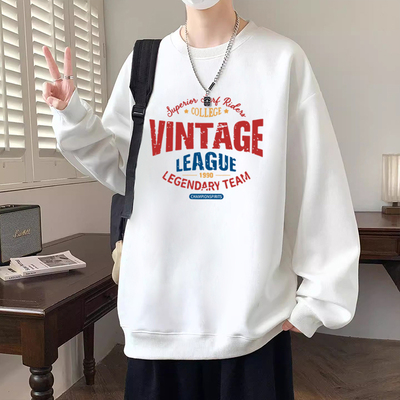 美式潮牌纯棉长袖圆领卫衣