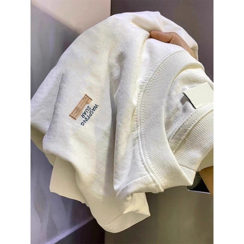 白色纯棉长袖t恤男生休闲港风宽松百搭潮牌秋冬季上衣打圆领底衫,男装,T恤,淘宝优惠券,粉丝福利购,淘宝优惠卷