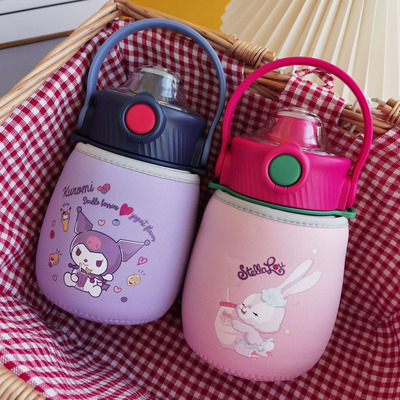 杯具熊大肚杯套儿童保温杯套850ml水杯套无背带保护套卡通高颜值