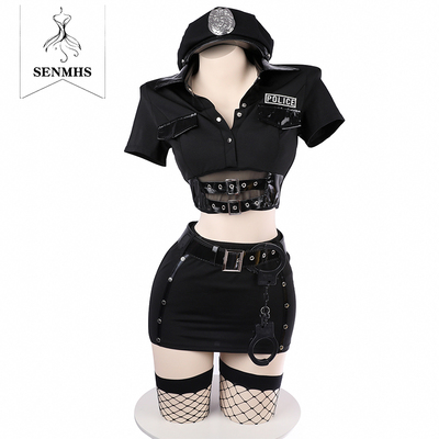 SENMHS原创女警察教官皮革cos游戏特工角色扮演制服夜店派对狂欢