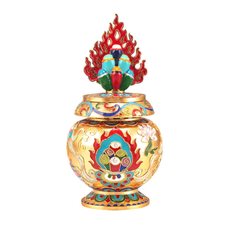 热销景泰蓝掐丝财神宝瓶装藏八吉祥合金宝瓶龙王宝瓶龙X王摩尼宝1