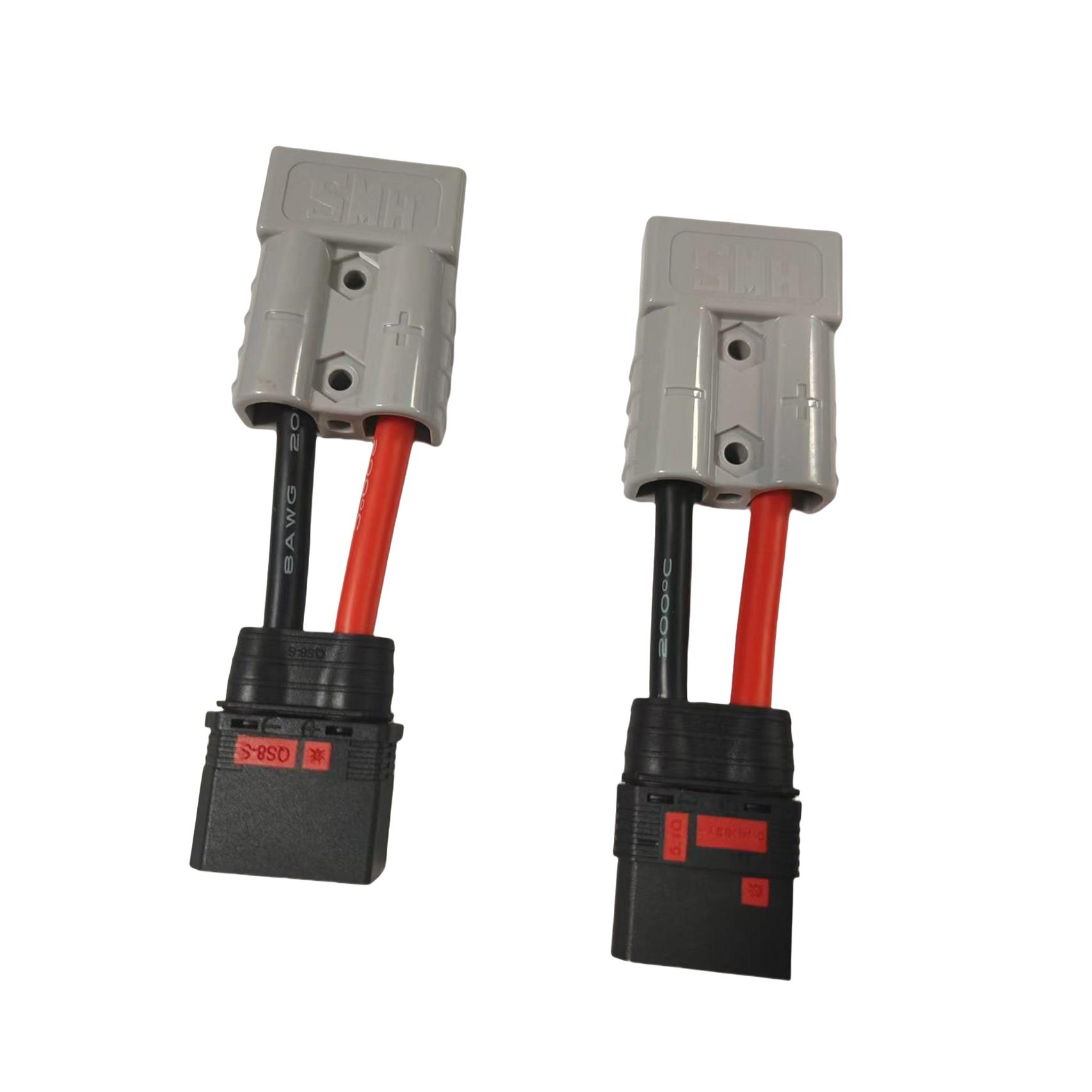 50A120A电动车插头转换QS8QS10电动车电池充电线大功率线