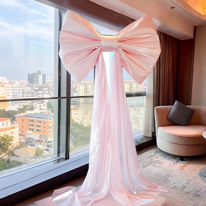 婚房布置超大蝴蝶结巨型红丝绒结订婚装饰婚礼背景墙拍照道具场景