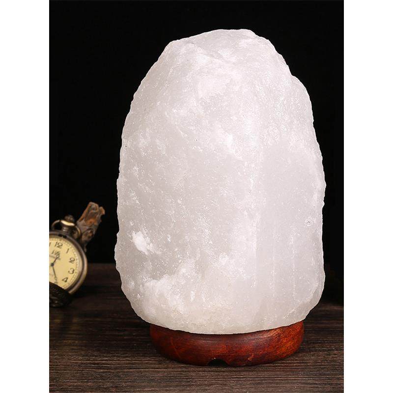 喜马拉雅S级天然盐灯 白盐水晶灯 白色岩盐灯 养生台灯伴睡小夜灯