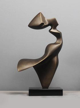 雕塑摆件抽象艺术轻奢摆设现代软装饰品玻璃钢家居售楼处跳舞的人