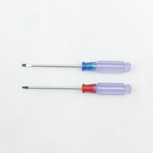 热销水晶透明小螺丝刀十字形状375mm小螺丝刀小螺X丝刀黑头磁铁