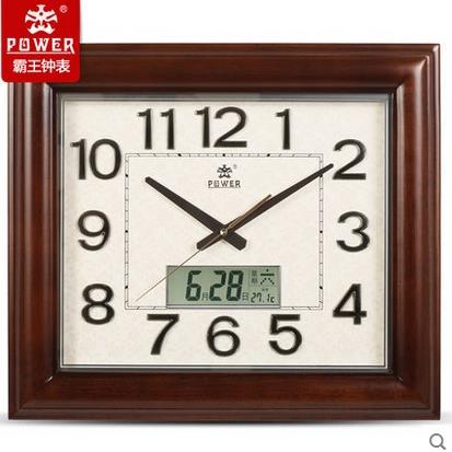 霸王钟表方形实木大挂钟经典复古客厅酒店大堂挂钟餐厅壁钟PW1895