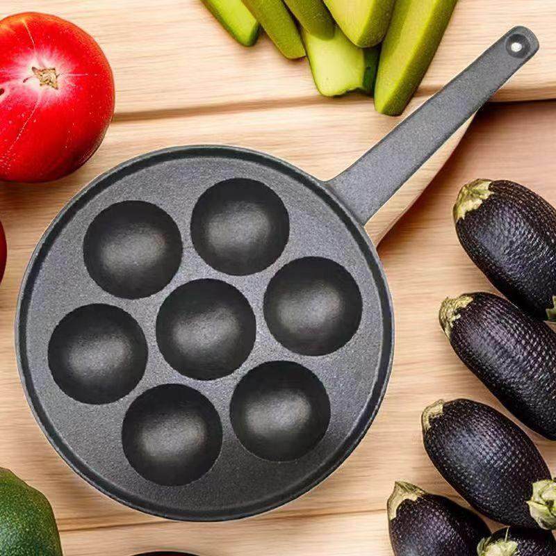 丹麦填充煎饼球锅章鱼烧丸子锅铸铁锅加厚不粘章鱼丸子锅烤盘