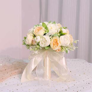 手捧花新娘结婚婚礼领证彷真花球婚纱照假花拍照道具花束伴娘捧花