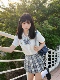 风铃 喵铃少女原创JK制服校供感格裙 白蓝格jk百褶裙半身裙女短裙
