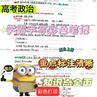 新高考政治手写彩色复习资料笔记政治知识点总结复习笔记本