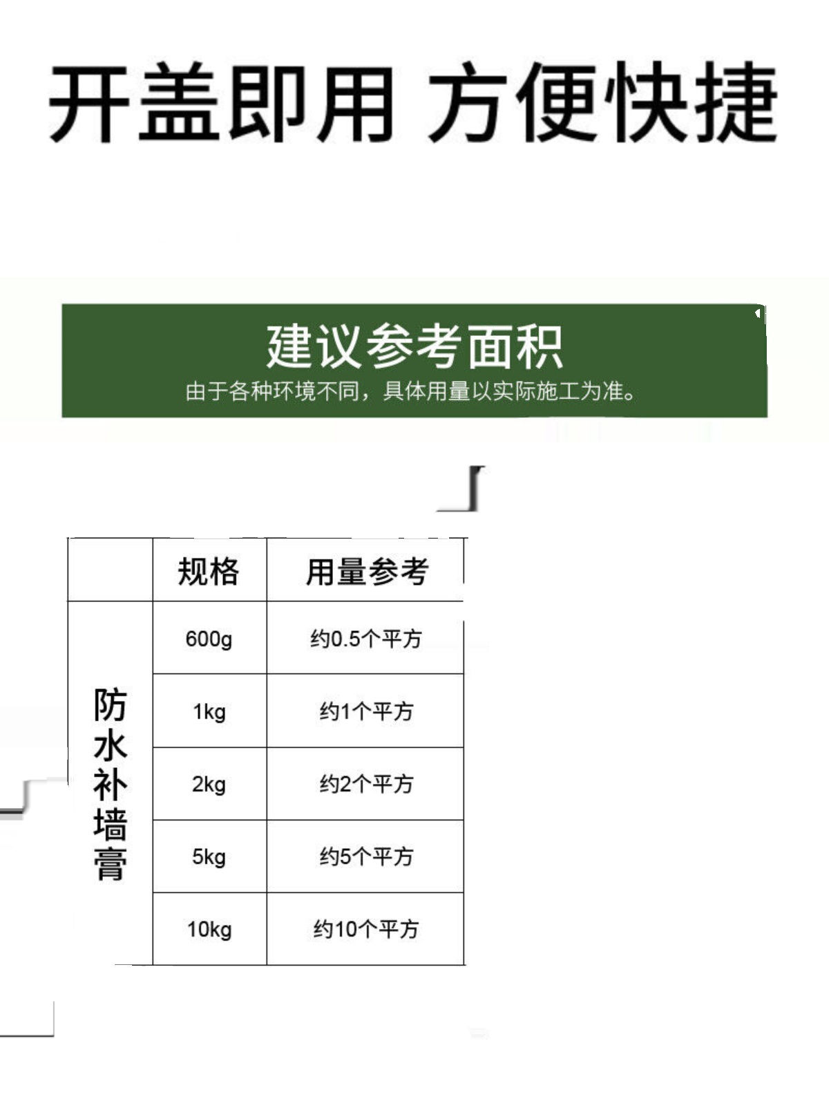 新款防水补墙膏墙面修补白色腻子膏家用上墙体翻新抹墙膏防潮防霉