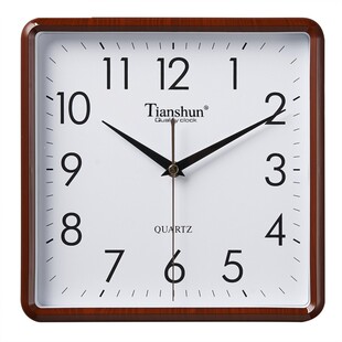 天顺静音挂钟f客厅卧室办公居家电子钟表餐厅书房墙钟方形石英钟
