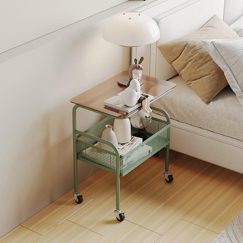 边几可移动卧室简易家用床t边玻璃小推车客厅创意高级感沙发侧边