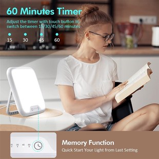 SAD光疗灯全光谱仿生太阳季节性抑郁模拟日出日落光照灯3色温定时