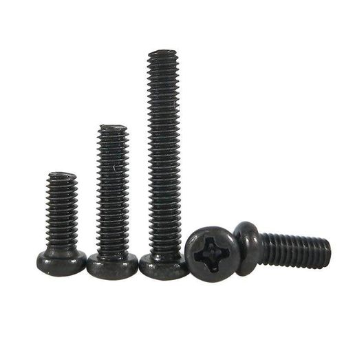 圆头机牙电子小螺丝钉PM盘头机牙螺钉GB818黑 M1M1.2M1.4M1.6M1.7