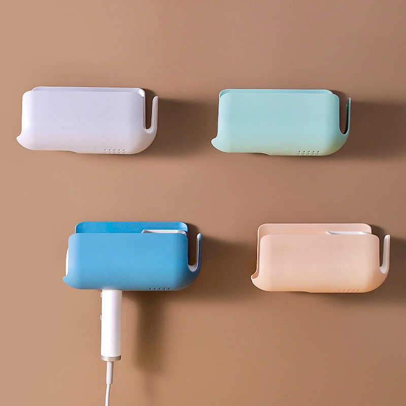 浴室免打孔吹风机悬挂置物架卫生间牙刷牙膏电吹风毛巾挂壁收纳架