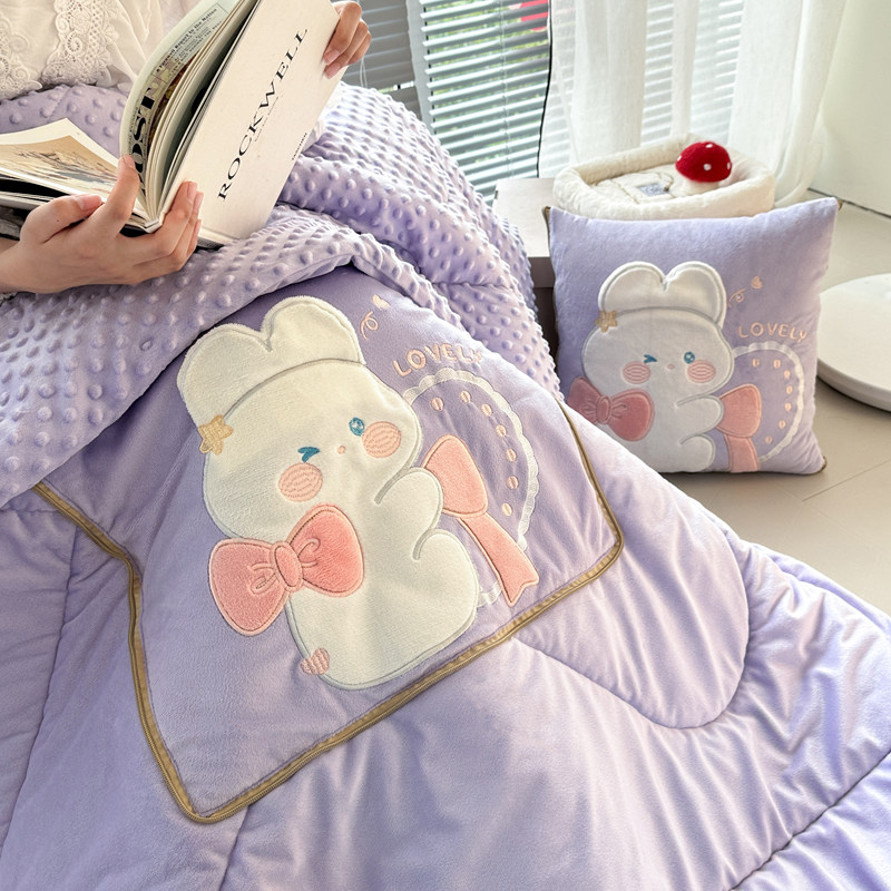 2023新款加厚加绒豆豆绒多功能抱枕被两用女生办公室汽车午睡毯子,居家布艺,抱枕被,淘宝优惠券,粉丝福利购,淘宝优惠卷